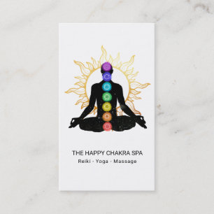 *~* Chakra Healning Meditation Lotus Pose Man Sol Visitkort