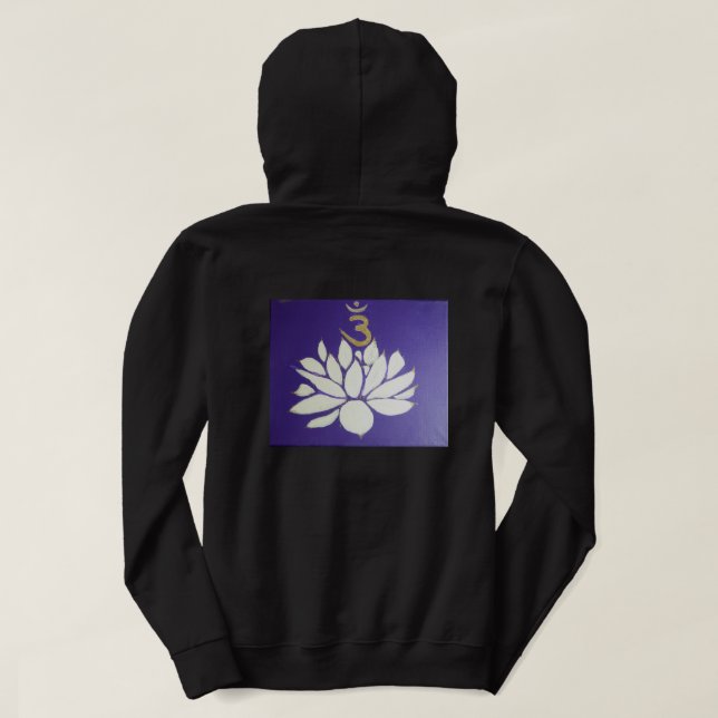 Chakra hooded black long sleeve zipper Sweat-Shirt Hoodie (Design baksida)