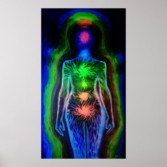 Chakra-ljuset och aura poster (Framsidan)