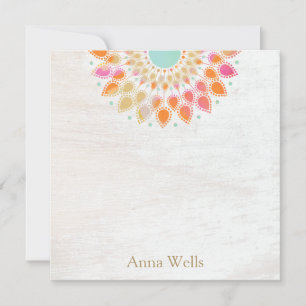 Chakra Lotus Flower Blommigt Mandala Anteckningskort
