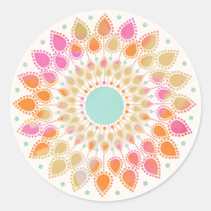 Chakra Lotus Flower Mandala Runt Klistermärke