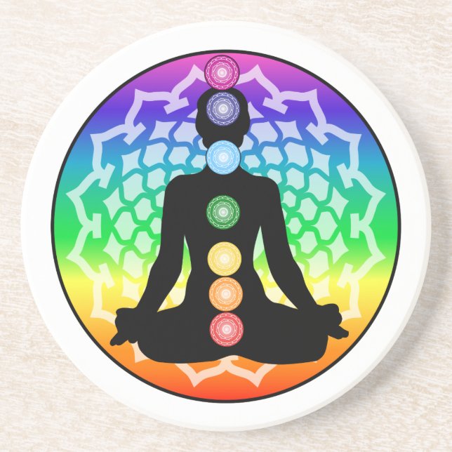 Chakra Lotus Sandstone Underlägg - Yoga Art (Framsidan)