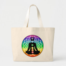 Chakra Lotus Tote – Rainbow Yoga & Energi Konst Jumbo Tygkasse