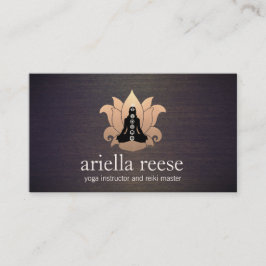 Chakra Lotus Yoga och Meditation Instructor Wood Visitkort