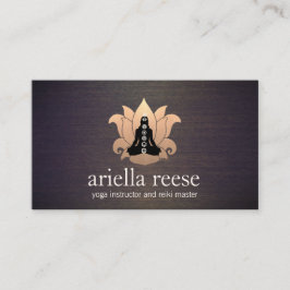 Chakra Lotus Yoga och Meditation Instructor Wood Visitkort