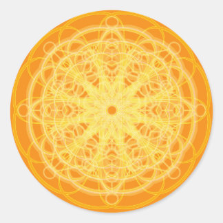 Chakra Mandala Helig Geometry Bright-Orange Runt Klistermärke