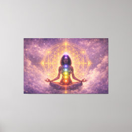 Chakra Meditation Sträckt Canvas Väggkonst