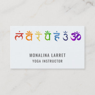 Chakra Meditation Symbol Yoga Instruktör Visitkort