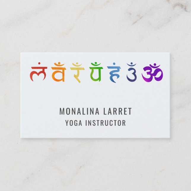 Chakra Meditation Symbol Yoga Instruktör Visitkort (Framsida)