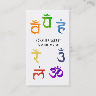 Chakra Meditation Symbol Yoga Instruktör Visitkort
