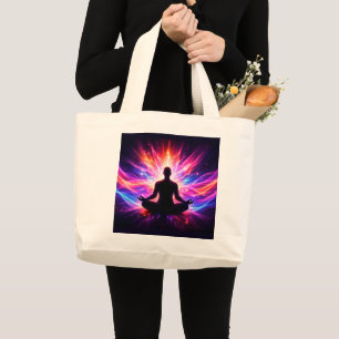 Chakra Meditation Tote-väska Yoga-design Jumbo Tygkasse