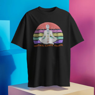 Chakra Meditation Yoga Rainbow Sunset T Shirt