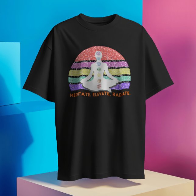 Chakra Meditation Yoga Rainbow Sunset T Shirt (Skapare uppladdad)