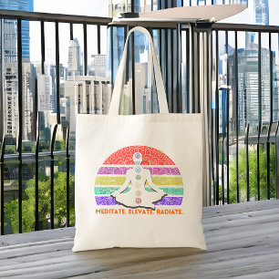 Chakra Meditation Yoga Rainbow Sunset Tygkasse