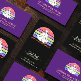 Chakra Meditation Yoga Rainbow Sunset Visitkort