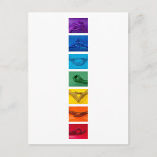 Chakra Mudra Glitter Händer Lodrät vykort