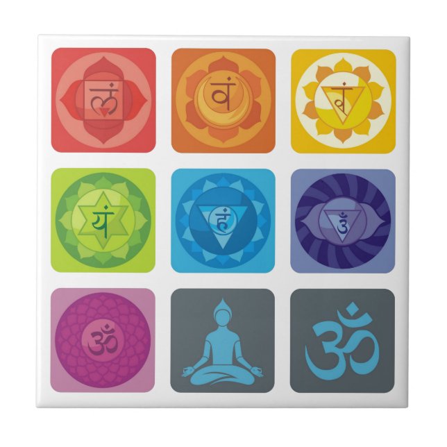chakra,ohm, aura,zen,chakras,yoga,yogi,healer kakelplatta (Framsidan)