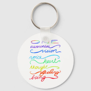 Chakra One inspirational Ord Art Keychain Nyckelring