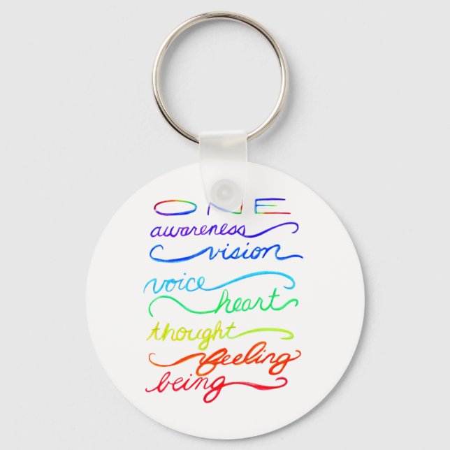 Chakra One inspirational Ord Art Keychain Nyckelring (Framsida)