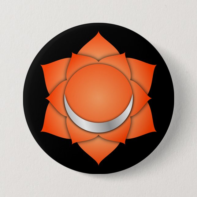 Chakra Orange Sacral Zen Yoga Andlig Meditation Knapp (Framsida)