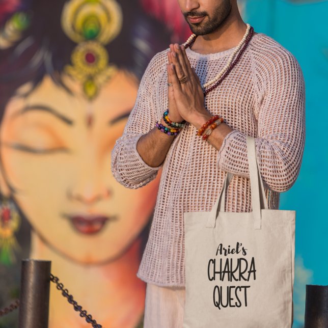 Chakra Quest Personlig Yoga Meditation Boho Tygkasse (Shop now and embrace the essence of mindfulness!)