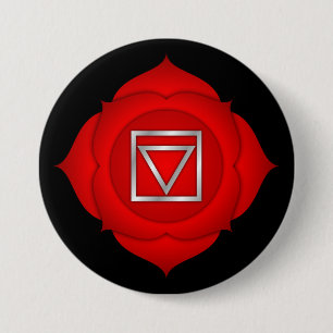 Chakra Red Root Zen Yoga Andlig Meditation Knapp