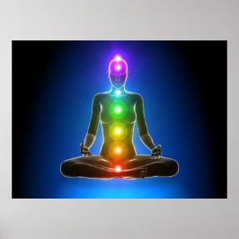 chakra, sju chakras, energisystem, symboler, aura poster