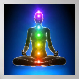 chakra, sju chakras, energisystem, symboler, aura poster