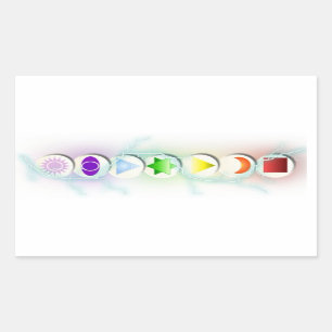 Chakra Symbols Sticker Rektangulärt Klistermärke