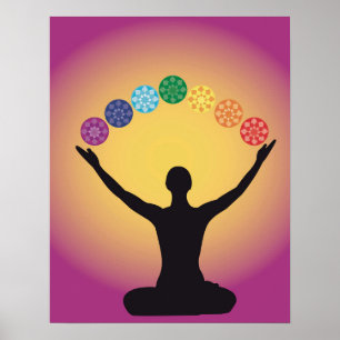 chakra system yoga yogi zen aura meditation chi om poster