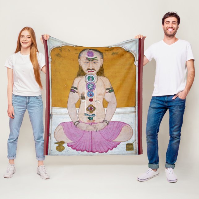 Chakra Yoga Illustration for Meditation Fleecefilt (På plats)