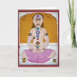 Chakra Yoga Illustration for Meditation Kort