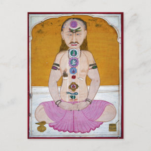 Chakra Yoga Illustration for Meditation Vykort
