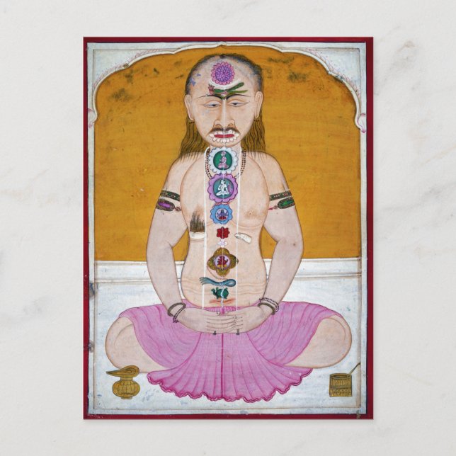 Chakra Yoga Illustration for Meditation Vykort (Framsida)