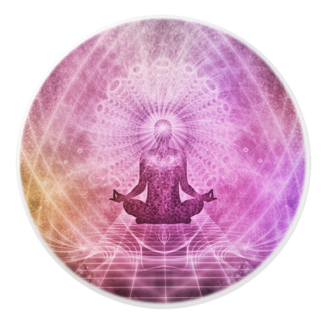Chakra Yoga Meditation Ceramic Drawer Cabinet Knob Knopp (Framsidan)
