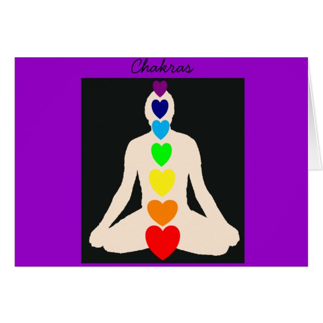 Chakra Yogalotusblommar placerar gåvor Hälsningskort (Framsidan Horizontal)