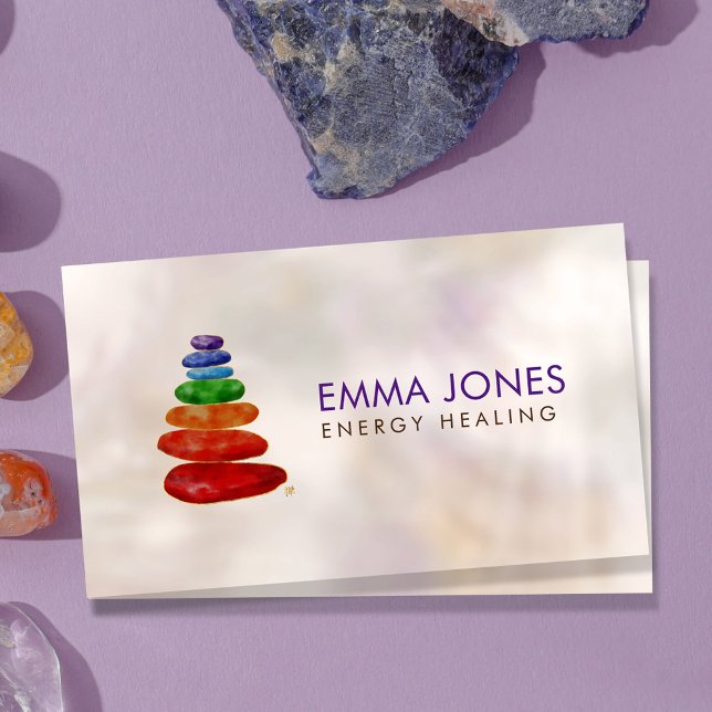 Chakra Zen Stones Energy Crystal Healing Business Visitkort (Skapare uppladdad)
