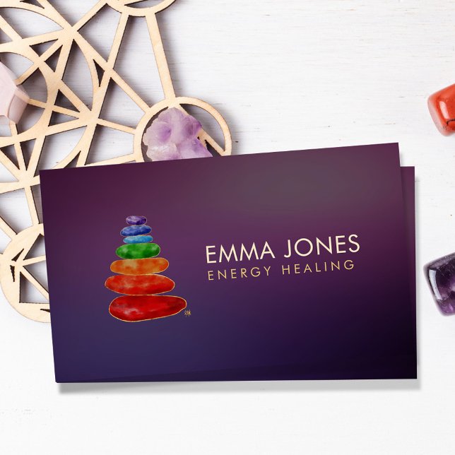 Chakra Zen Stones Energy Crystal Healing Visitkort (Skapare uppladdad)