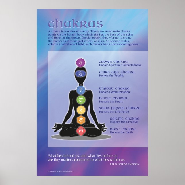 Chakras Art Poster - Gradient Meditation Yoga (Framsidan)