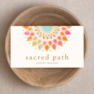 Chakras Lotus Flower Mandala Energy Healer Visitkort