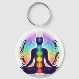 Chakras Meditation Konst | Sju Färgglada Symboler Nyckelring