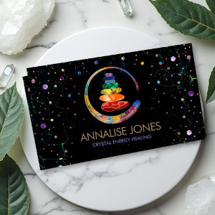 Chakras Zen Stones and Enso Circle - Gemstones Visitkort