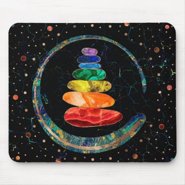 Chakras Zen Stones och Enso Circle Musmatta (Framsidan)