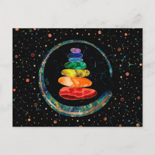 Chakras Zen Stones och Enso Circle Vykort
