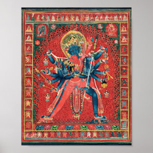 Chakrasamvara och Consort Vajravarahi Poster