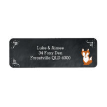 Chalboard Woodland Fox Adress Sticker
