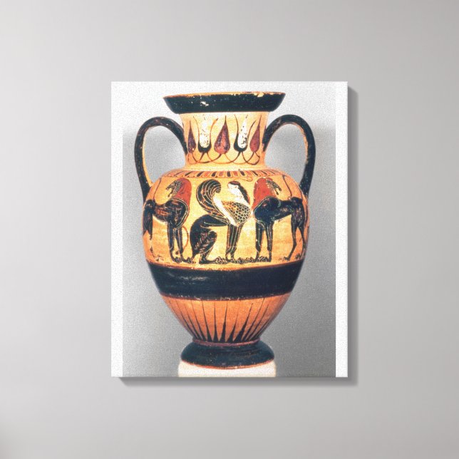 Chalcidian Black figur amphora som skildrar en sfi Canvastryck (Framsida)