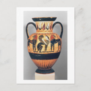 Chalcidian Black figur amphora som skildrar en sfi Vykort