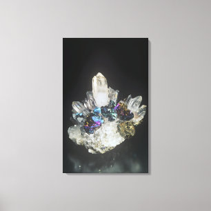 Chalcopyrite på kvartar, rumänien canvastryck