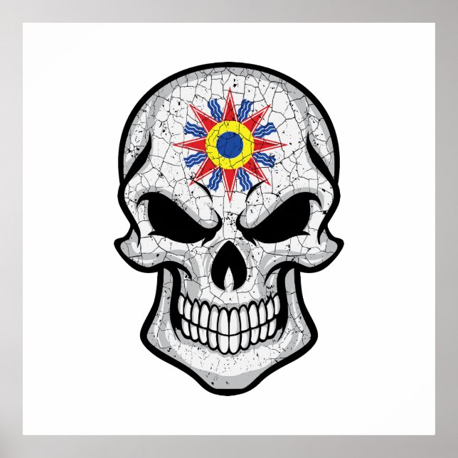 Chaldea Smiling Skull Flagga Poster (Framsidan)
